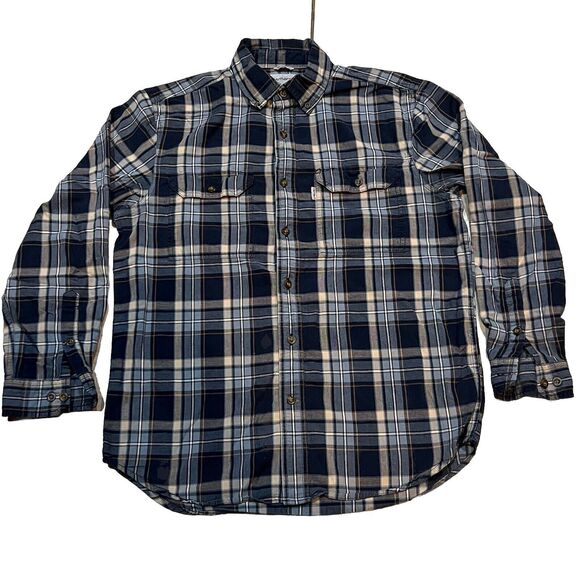 Carhartt Relaxed Fit  Plaid Long Sleeve Shirt Men's Medium - Picture 1 of 5